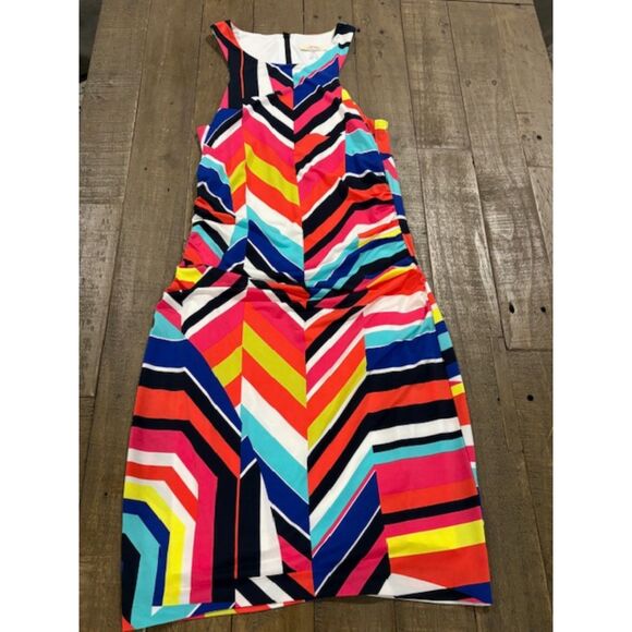 Trina Turk Amaya Geometric Dress Small Body Con Designer Color Block Patterned - Picture 7 of 7